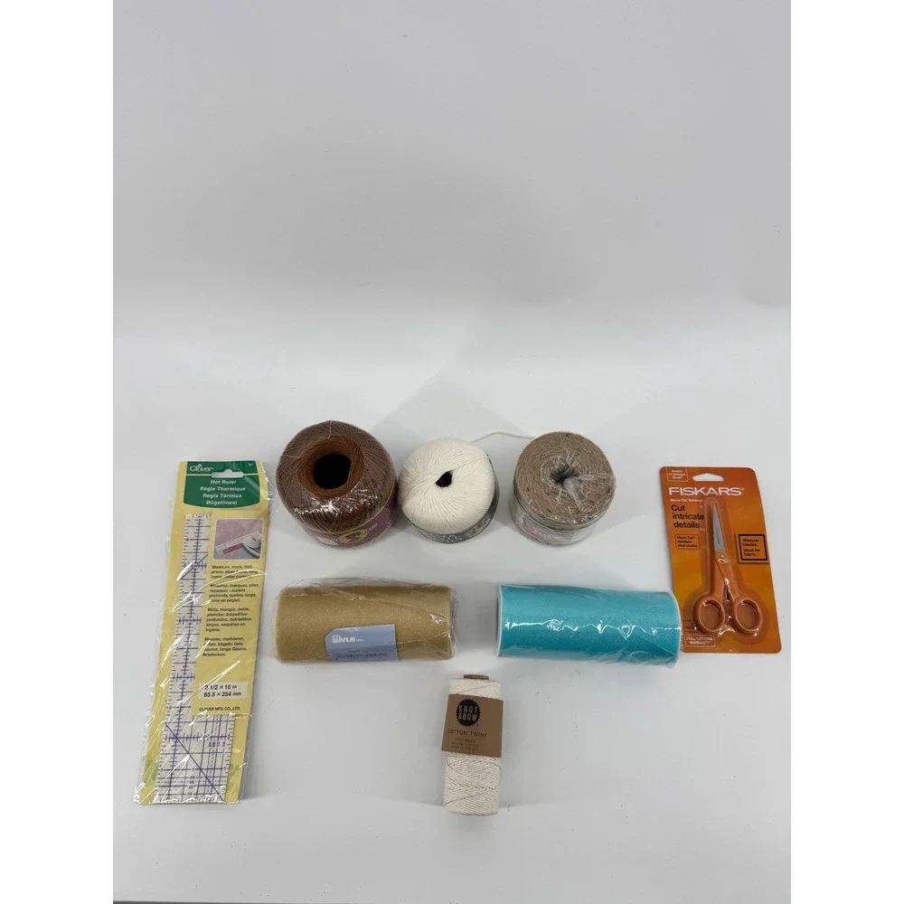 Sewing Craft Supply Lot Fiskars Scissors Clover Hot Ruler Patterns Twine Thread